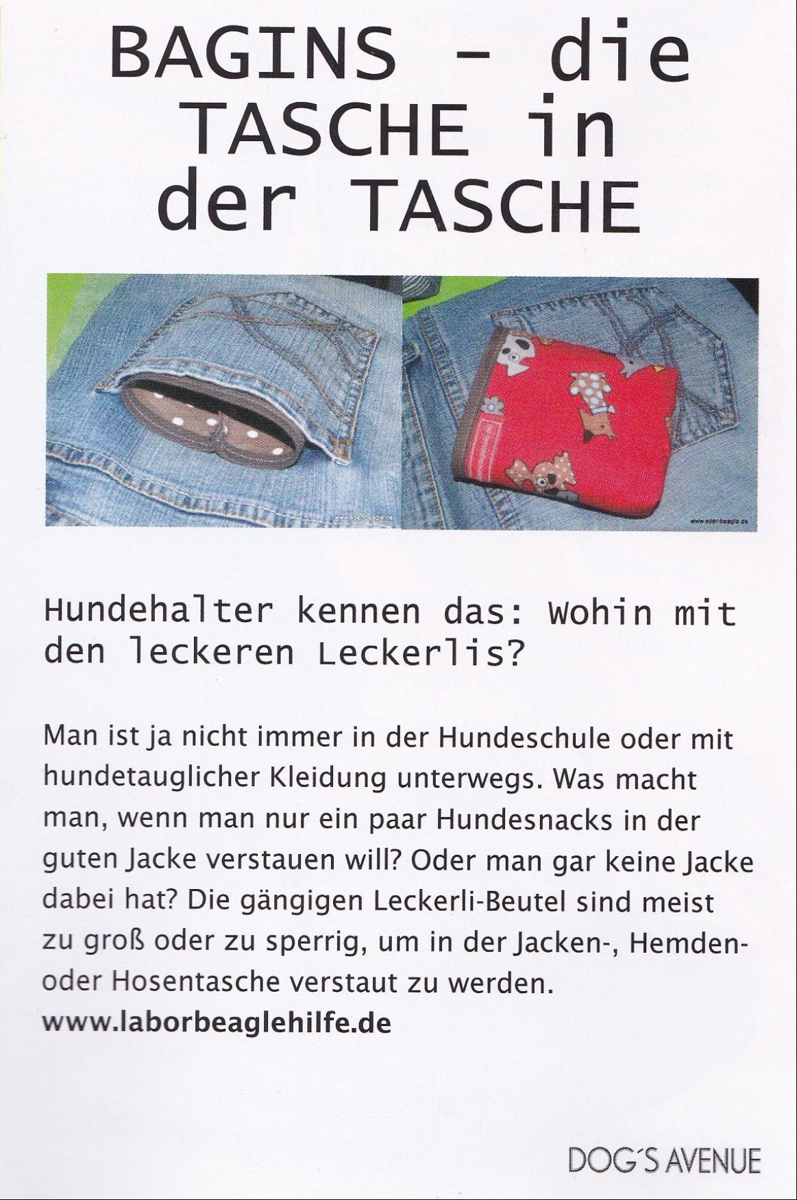 BAGins® Leckerliebeutel Kunstleder 50 Farben